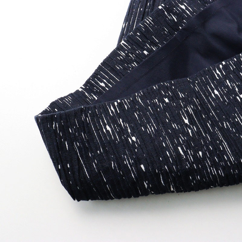 ヒューゴボス HUGO BOSS ランダムプリーツ 半袖 ワンピース 38A|ネイビー トップス プルオーバー【2400014592863】_画像6