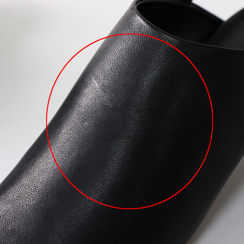 極美品 ラボキゴシ ワークス RABOKIGOSHI works 12563 スクエア オープントウ サンダル 23.5cm ブラック/本革 ヒール【2400014564587】_画像8