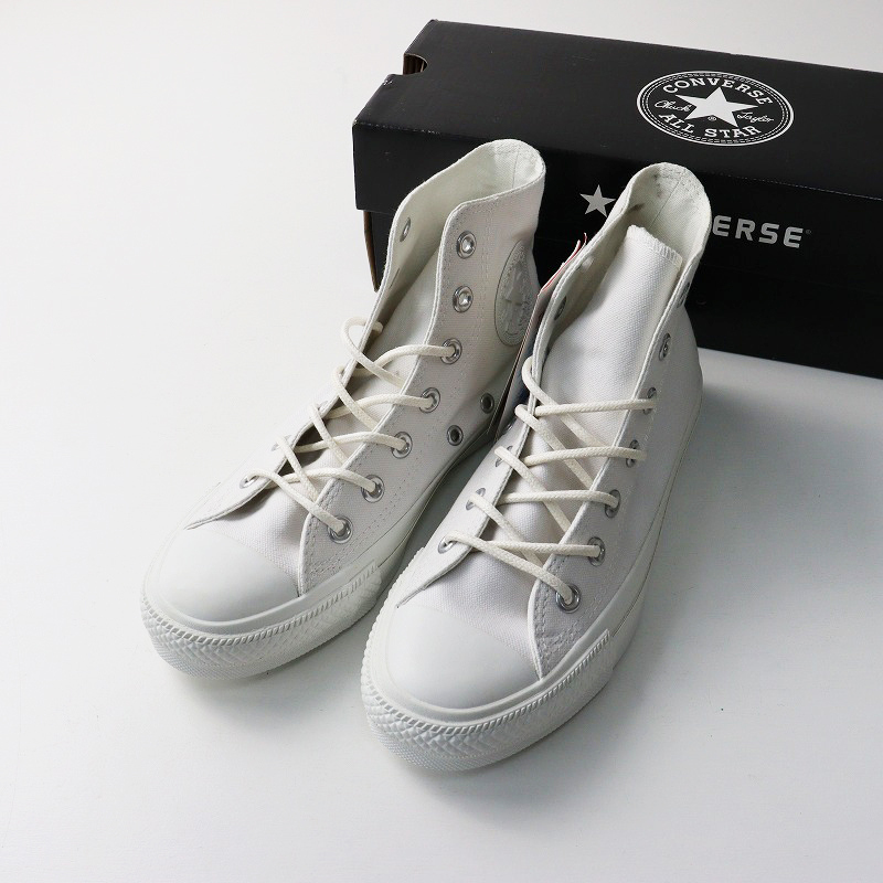 美品 コンバース CONVERSE x BEAUTY&YOUTH 別注 キャンバス ALL STAR HI 23.5cm\ホワイト ハイカット スニーカー【2400014611397】_画像1