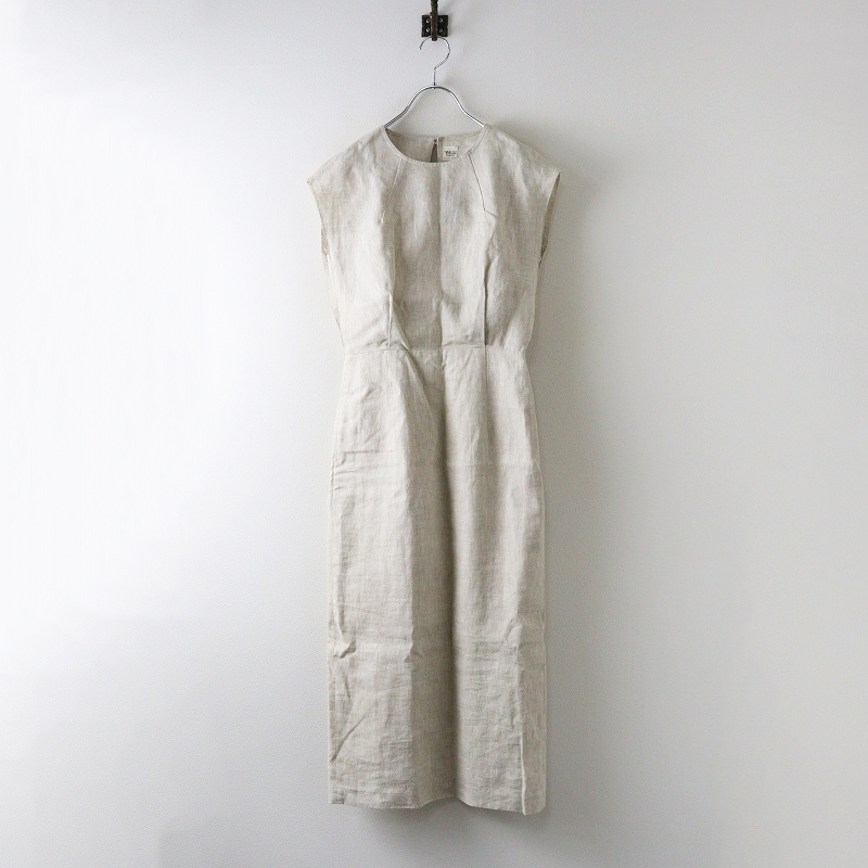 美品 ロンハーマン Ron Herman リネン ロング タック入りノースリーブワンピース XS アイボリー系┃ドレス【2400014627701】_画像1