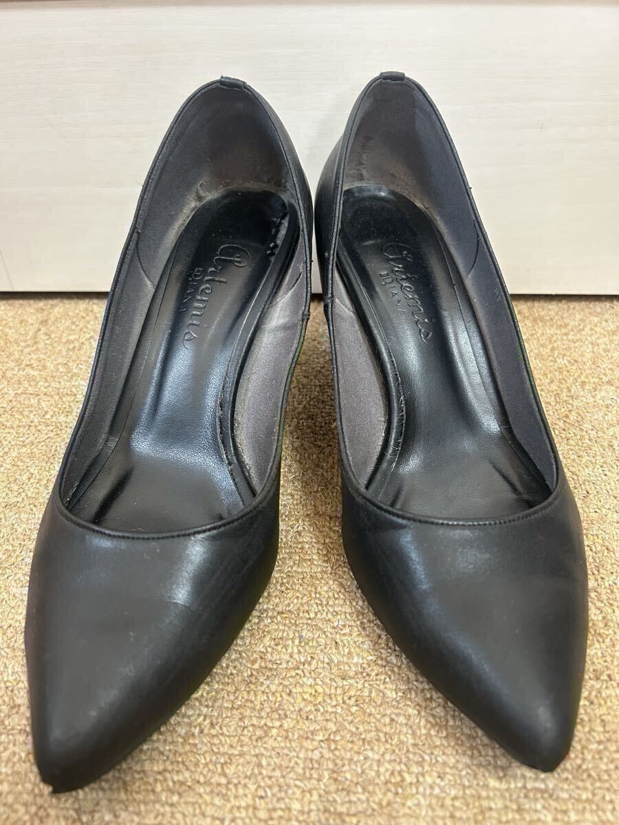 artemis by DIANA パンプス 中古 ブラック OL 通勤 使用感あり 24.5cm ダイアナ