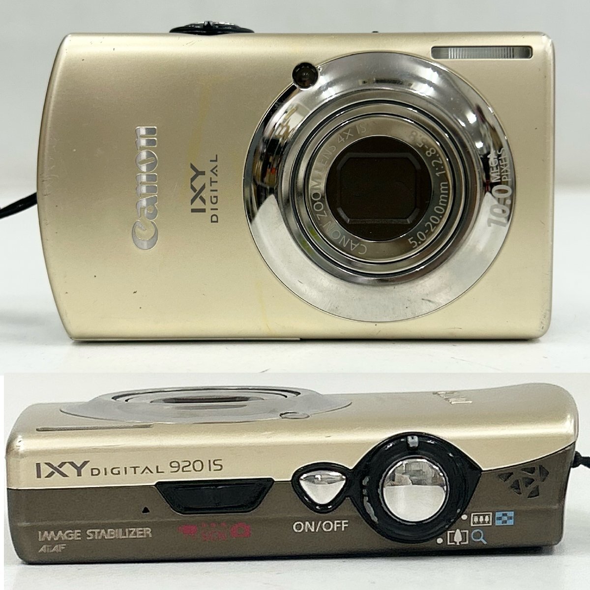 ◆キャノン Canon◆IXY DIGITAL 920 IS PC1308 本體 ZOOM LENS 4X IS 5.0-20.0mm 1:2.8-5.8 デジタル カメラ ゴールド 動作未確認(rèn)
