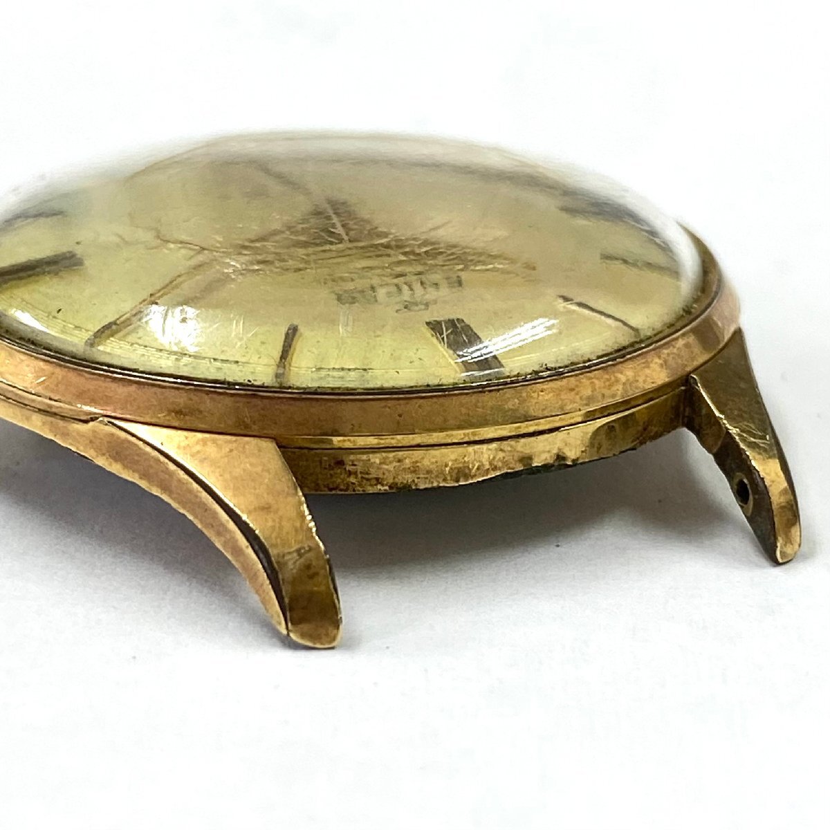 稼動品◆エニカ ENICAR◆ウルトラソニック 25石 100/110 PSH 手巻き 腕時計 メンズ ウォッチ シルバー文字盤 SS アンティーク フェイスのみ