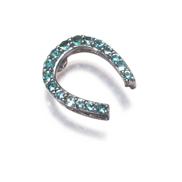 パライバトルマリン 0.17ct ホースシュー ペンダントトップ K18WG GENJ_画像2