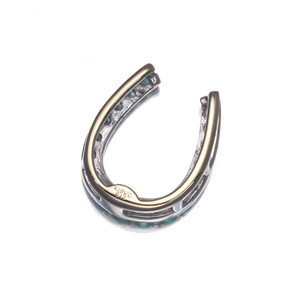 パライバトルマリン 0.17ct ホースシュー ペンダントトップ K18WG GENJ_画像3