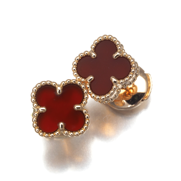 ヴァンクリーフ＆アーペル ピアス カーネリアン スウィートアルハンブラ K18PG BLJ_画像2