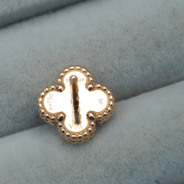 ヴァンクリーフ＆アーペル ピアス カーネリアン スウィートアルハンブラ K18PG BLJ_画像5