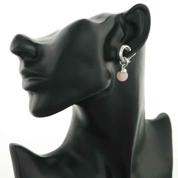 ティファニー イヤリング ローズクォーツ ドアノッカー ボール 2way シルバー 925 BLJ_画像5