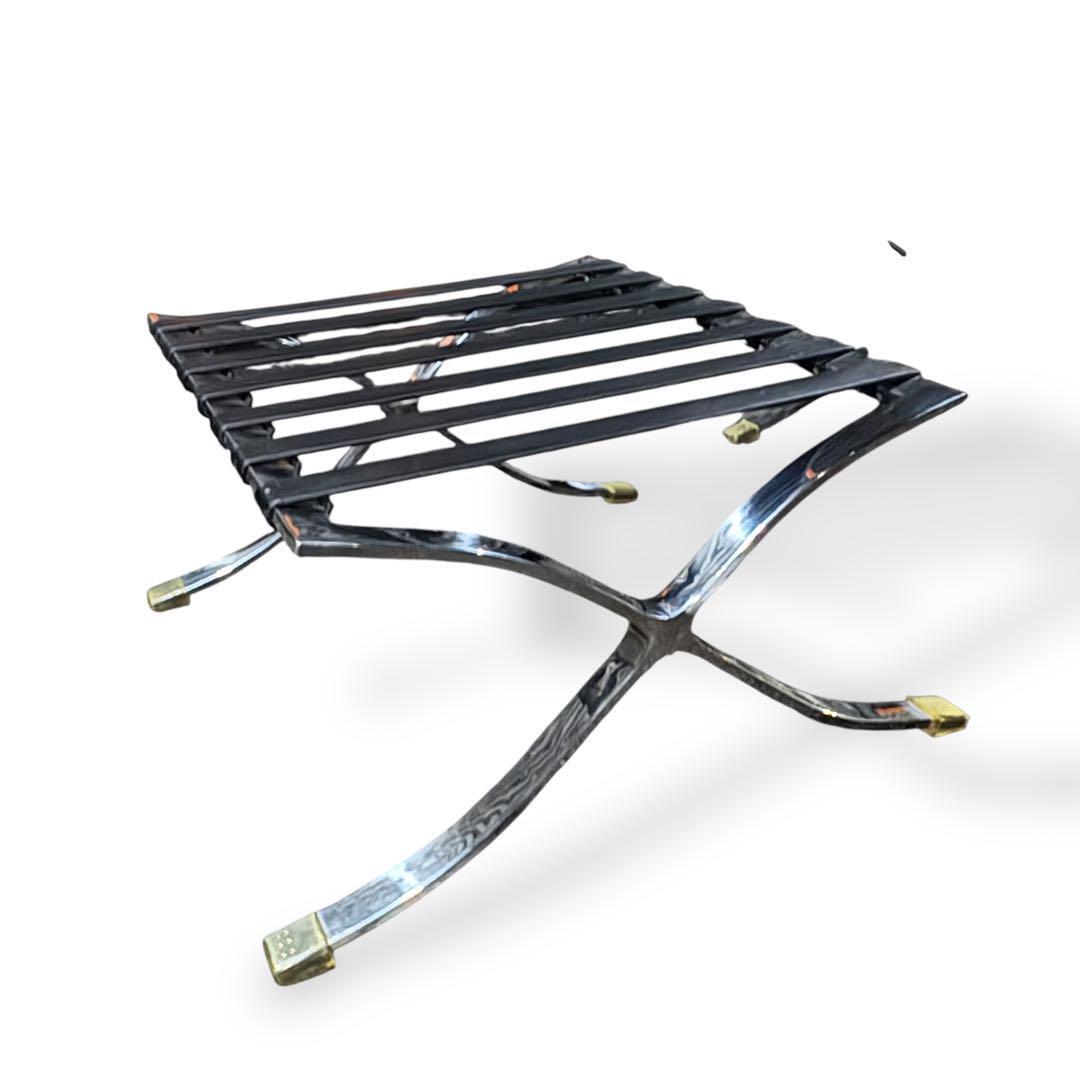 バルセロナチェア風】モダンデザイン ソファ＆オットマンセット