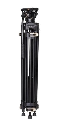 1円スタート SmallRig ビデオ三腳 186cm 大型 耐荷重8kg 75mmボウルフルード云臺(tái)付き 3段角度調(diào)節(jié) アルミ 3751B BS-01 ブラック D05010/JS