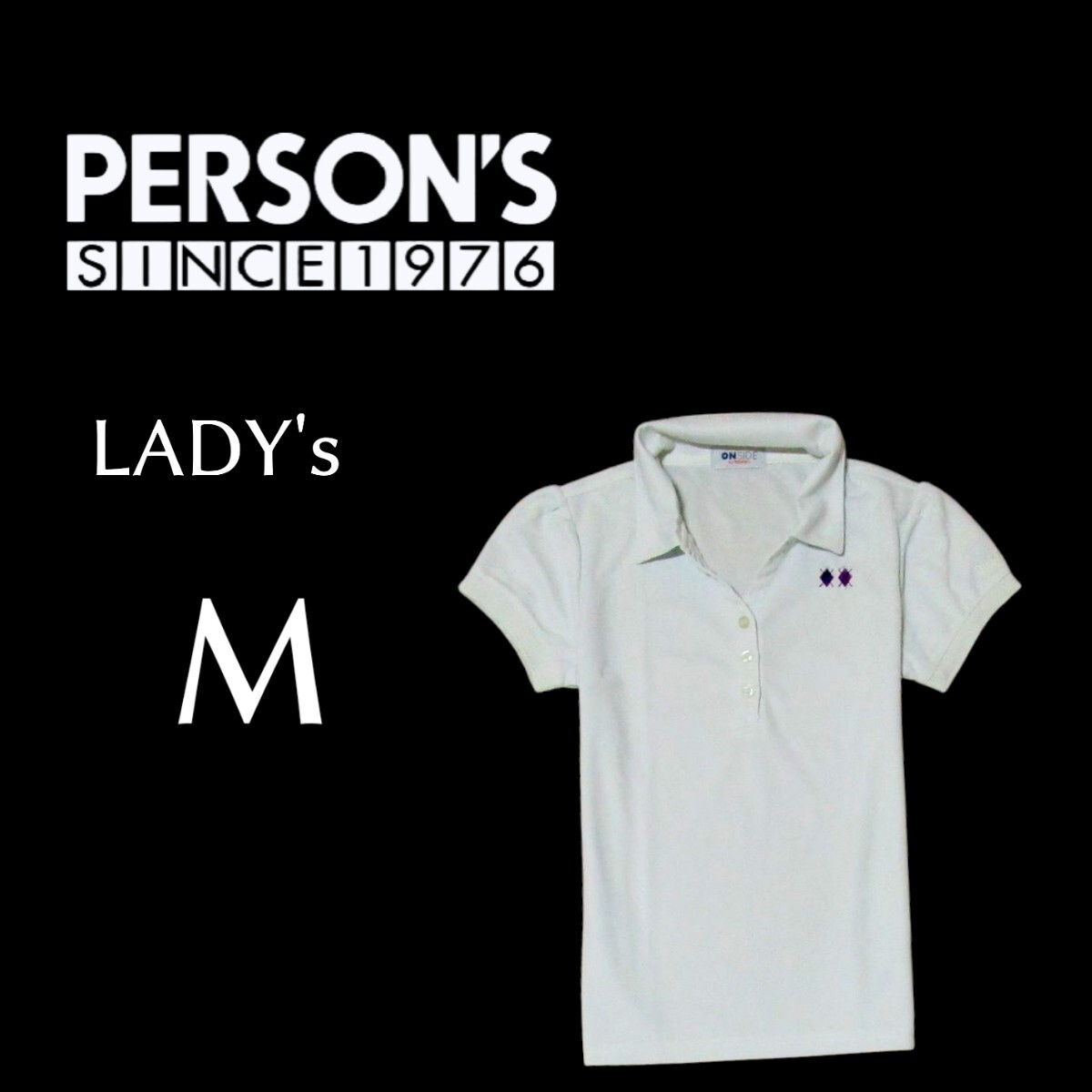 レディースMサイズ ON SIDE PERSONS 半袖ポロシャツ ゴルフ_画像1