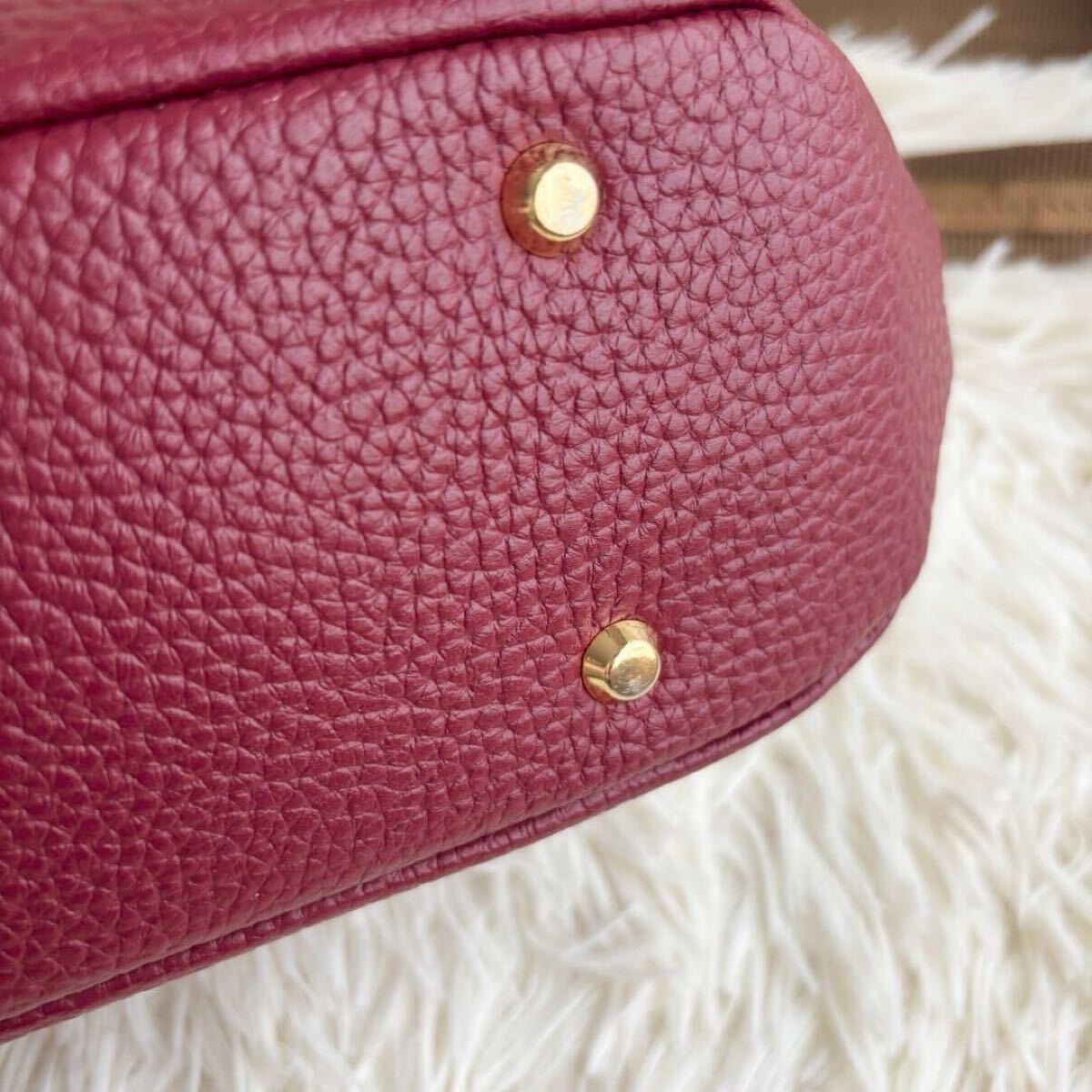 ATAO アタオ チヴィ 2way ショルダー ハンドバッグ レザー シボ革_画像7