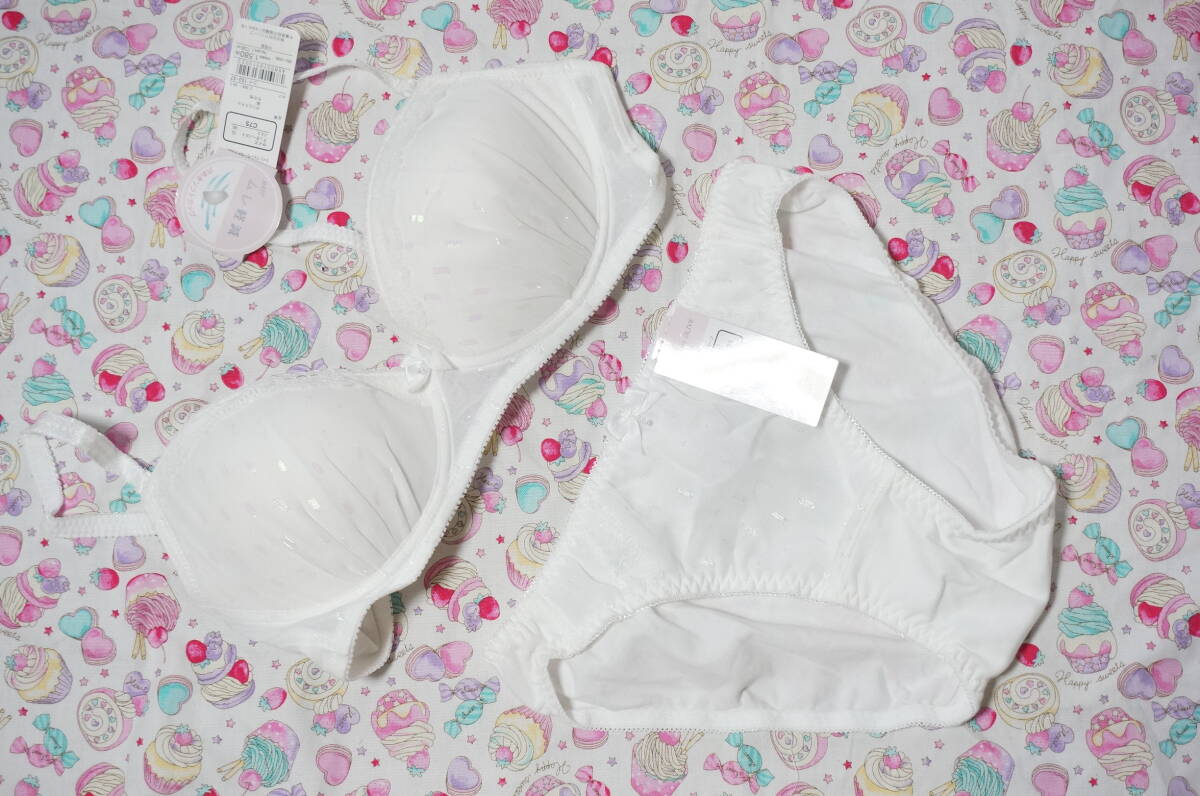 新品★大きめ特大 OLIVE des OLIVE オリーブ デ オリーブ ティーン下着 ティーンズブラ スクールブラジャー・ショーツ上下セット C75/L 3_画像1