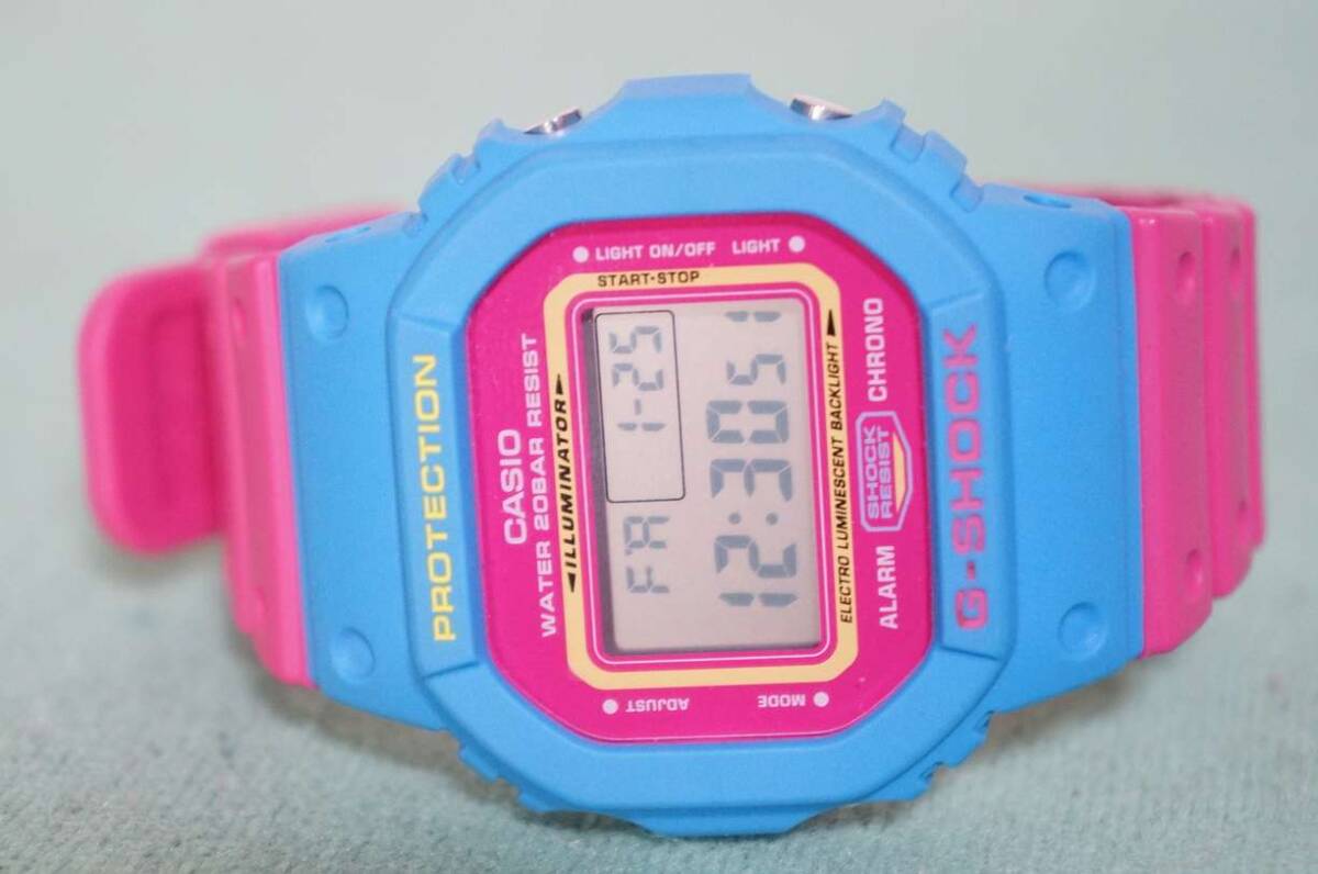 CASIO カシオ G-SHOCK 限定Gショック スピード DW-5600TB-4BJF THROW BACK 1983 ライトブルー×ピンク 腕時計_画像3
