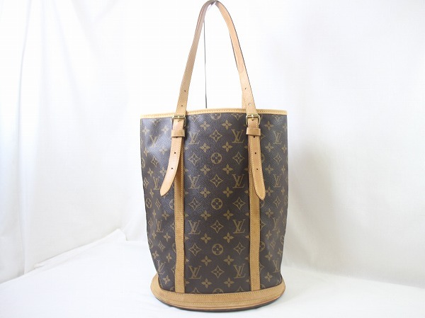 1円　內(nèi)側(cè)美品　ルイヴィトン　 LOUIS VUITTON　モノグラム　バケツ　バケット　GM　★　ショルダーバッグ　正規(guī)品　べとつきなし　M63