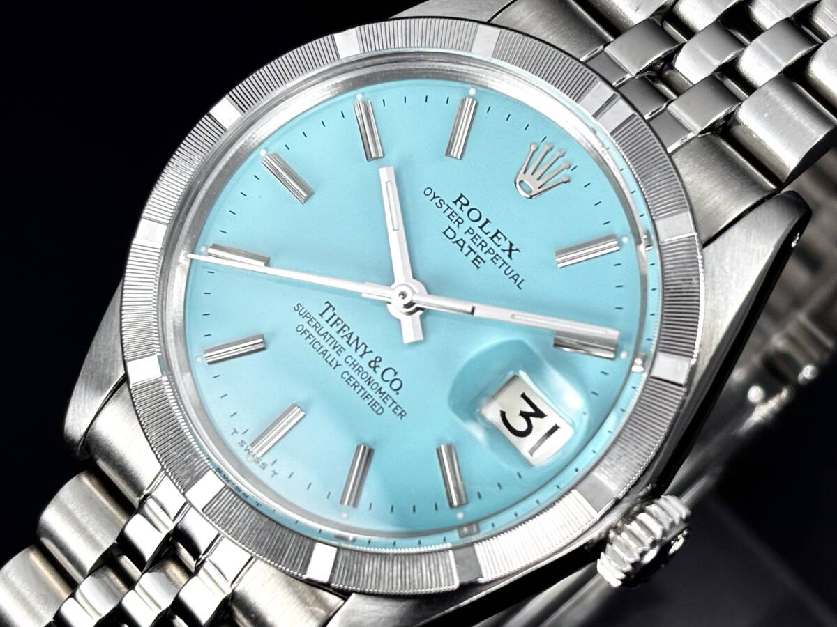 S級極美品 ターコイズブルー オイスターパーペチュアル ROLEX デイト 34mm Ref.1501 Cal.1570 純正ベゼル OH済 メンズ Wネーム 風防新品