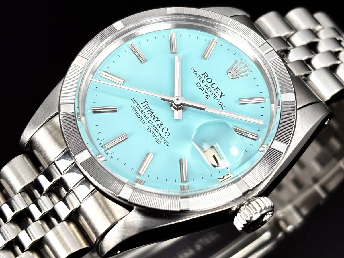 S級極美品 ターコイズブルー オイスターパーペチュアル ROLEX デイト 34mm Ref.1501 Cal.1570 純正ベゼル OH済 メンズ Wネーム 風防新品