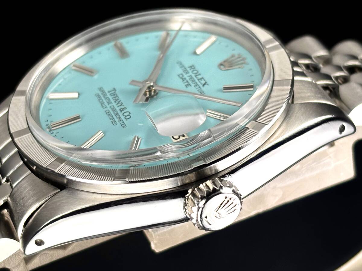 S級極美品 ターコイズブルー オイスターパーペチュアル ROLEX デイト 34mm Ref.1501 Cal.1570 純正ベゼル OH済 メンズ Wネーム 風防新品