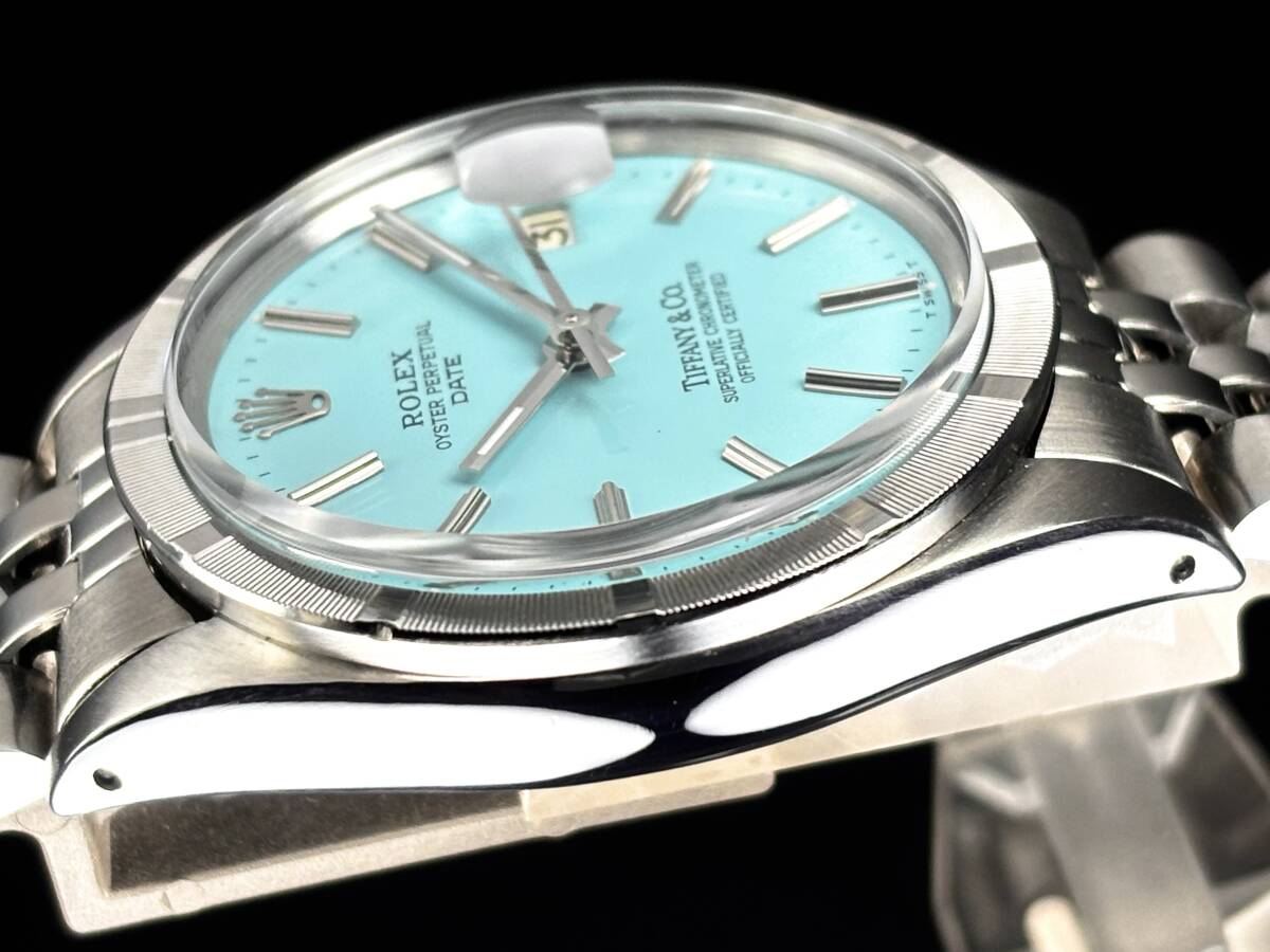 S級極美品 ターコイズブルー オイスターパーペチュアル ROLEX デイト 34mm Ref.1501 Cal.1570 純正ベゼル OH済 メンズ Wネーム 風防新品