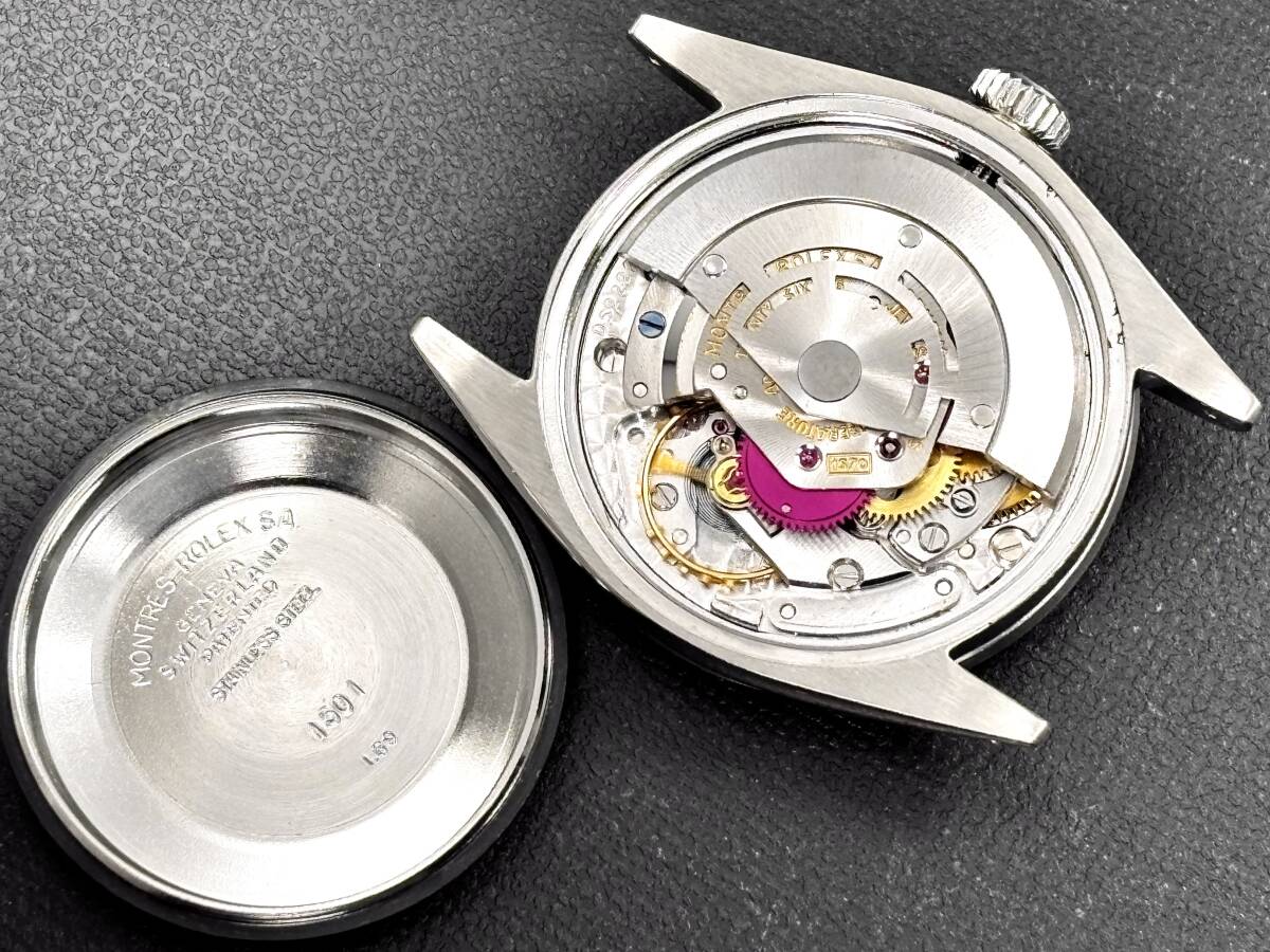 S級極美品 ターコイズブルー オイスターパーペチュアル ROLEX デイト 34mm Ref.1501 Cal.1570 純正ベゼル OH済 メンズ Wネーム 風防新品