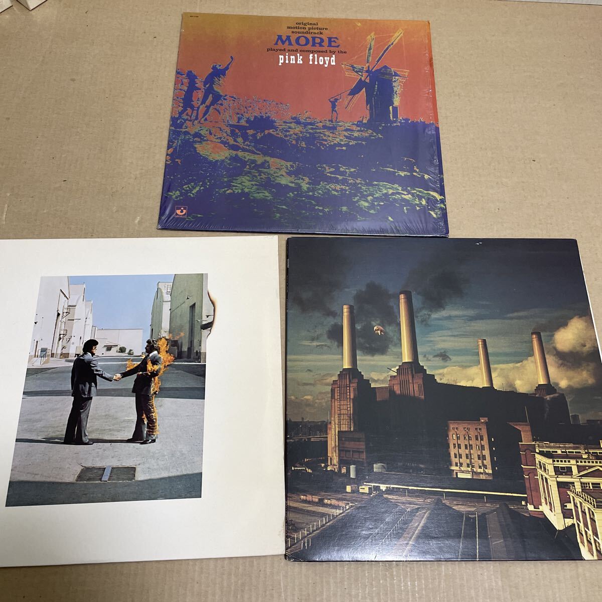 LP レコード　ピンクフロイド　アニマルズ　炎?あなたがここにいてほしい　モア　3枚　まとめ売り