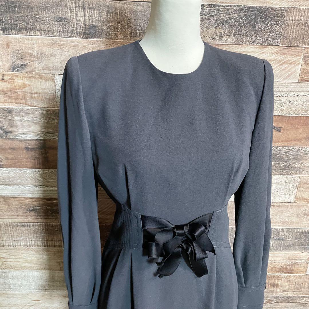 サイズM miss ashida タイトワンピース　ミディ丈　レトロ　グレー_画像3