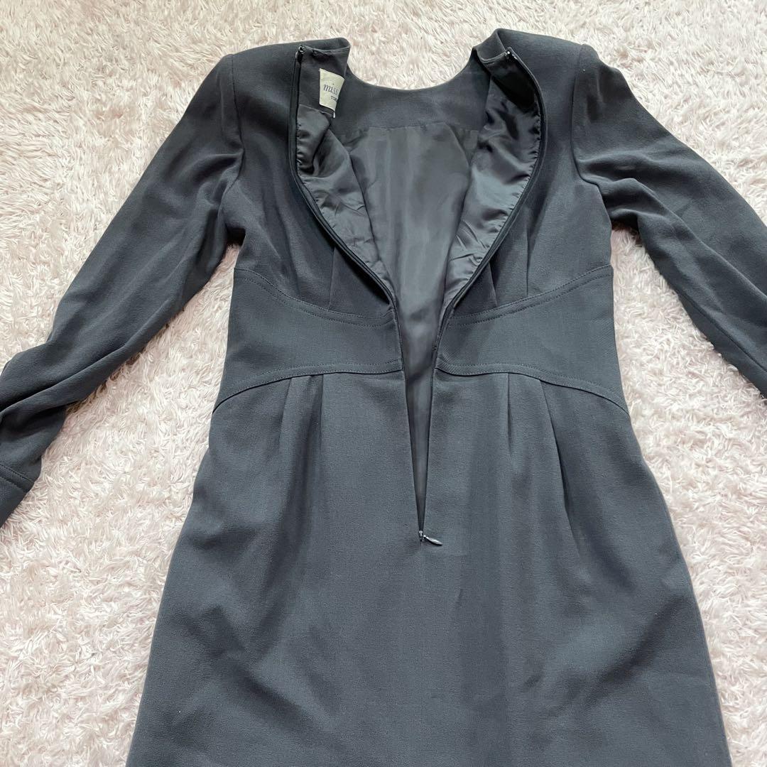 サイズM miss ashida タイトワンピース　ミディ丈　レトロ　グレー_画像8