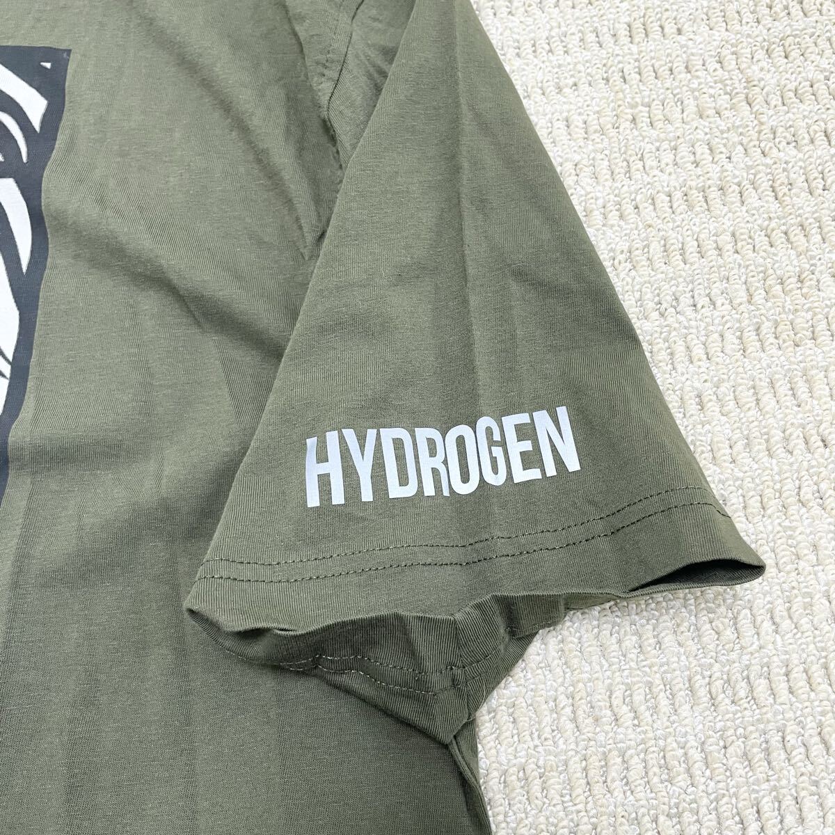 極美品ハイドロゲン 半袖Tシャツ カーキ プリント_画像5