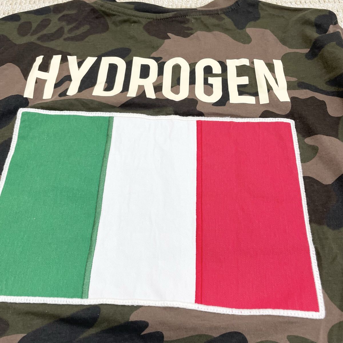 極美品ハイドロゲン 半袖Tシャツ カモフラ 迷彩 イタリア国旗_画像10