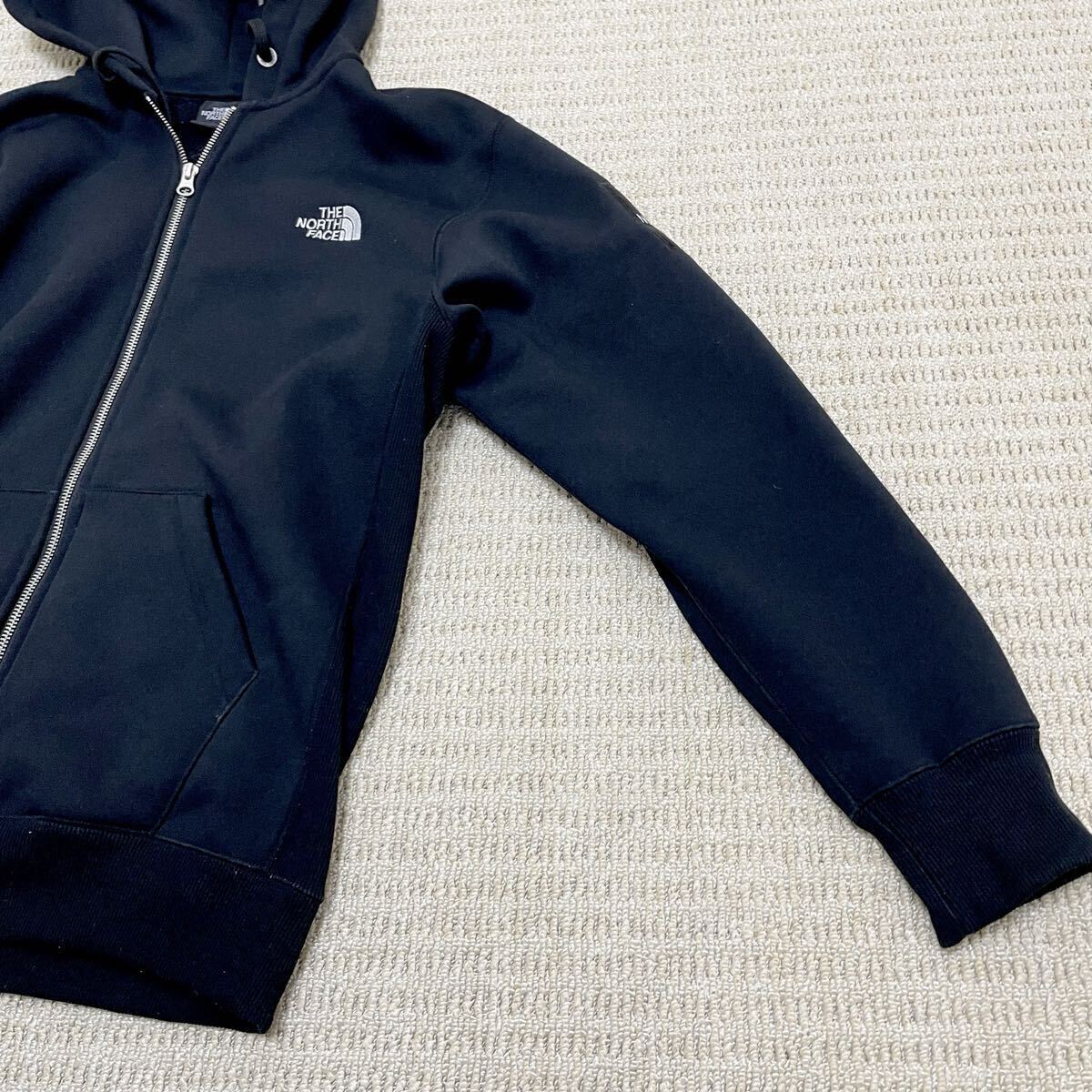 綺麗ノースフェイス 黒 パーカー フロントジップ 長袖_画像2