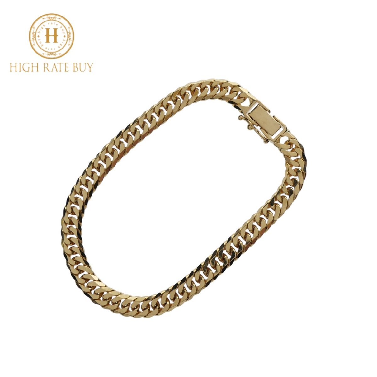 【新品】 喜平ブレスレット K18 18金 750 6面ダブル 20.2g 18cm 6.0mm キヘイ チェーン 金ブレス 造幣局検定マーク 20cm 20g メンズ_画像1