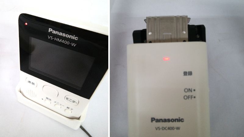 ▲☆H5 パナソニック Panasonic モニター付き ドアカメラ VS-HM400-W VS-DC400 通電確認(rèn)済み インターホン ドアホン ワイヤレスドアカメラ
