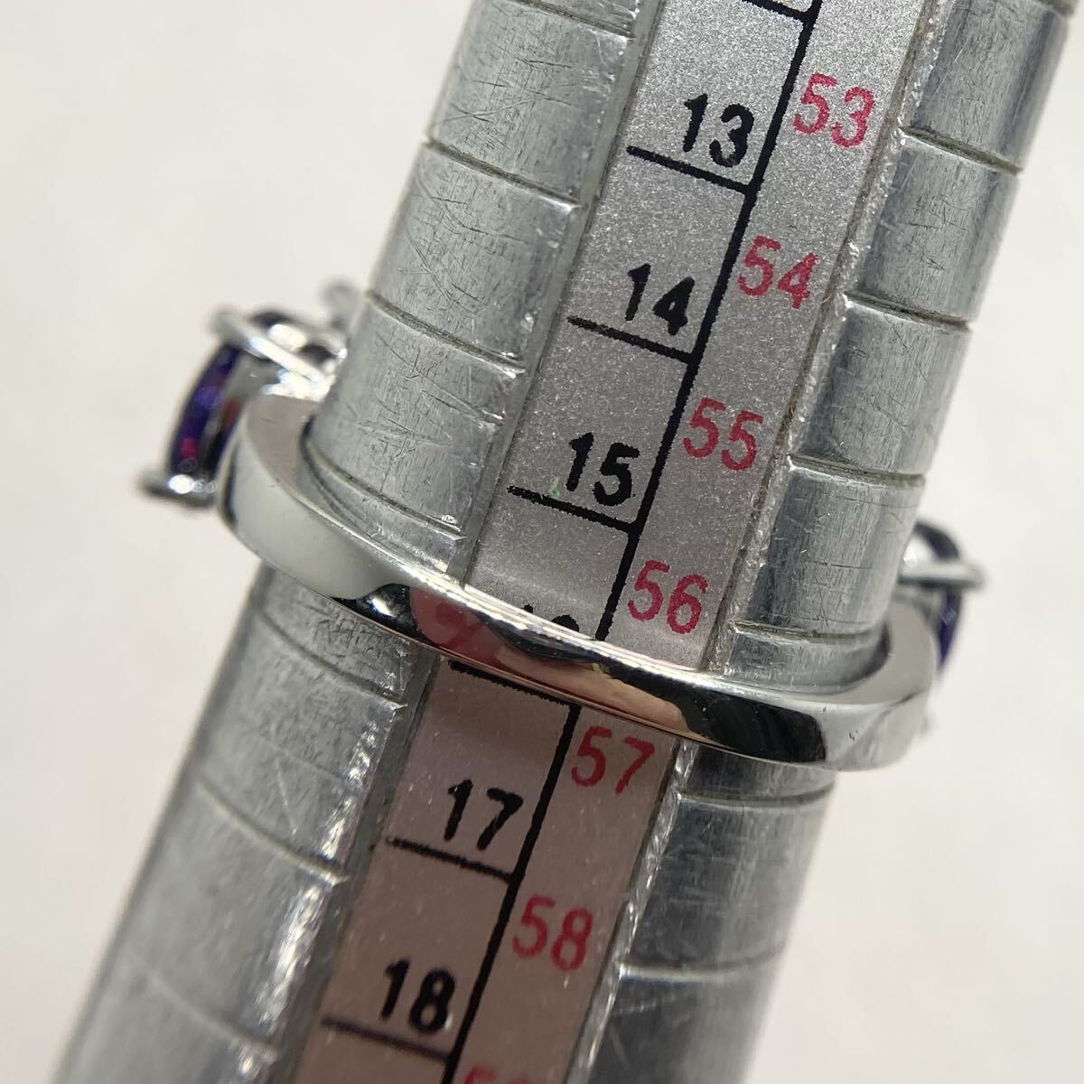 16号★アメジストの連なるエレガントリング★レディース指輪シルバーアクセサリーカラーストーンキュービックジルコニア新品宝石Y-RSHOP_画像5