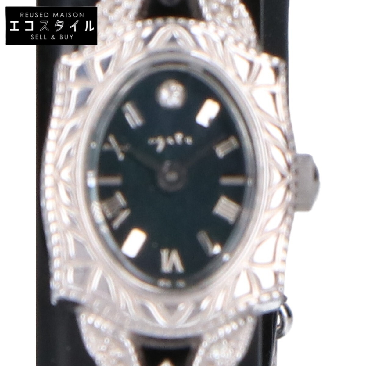美品/ ageteアガット 10244127503 シルバーSS D:0.046 2024 リミテッドスペシャルウォッチ/ 腕時計 シルバー レディース