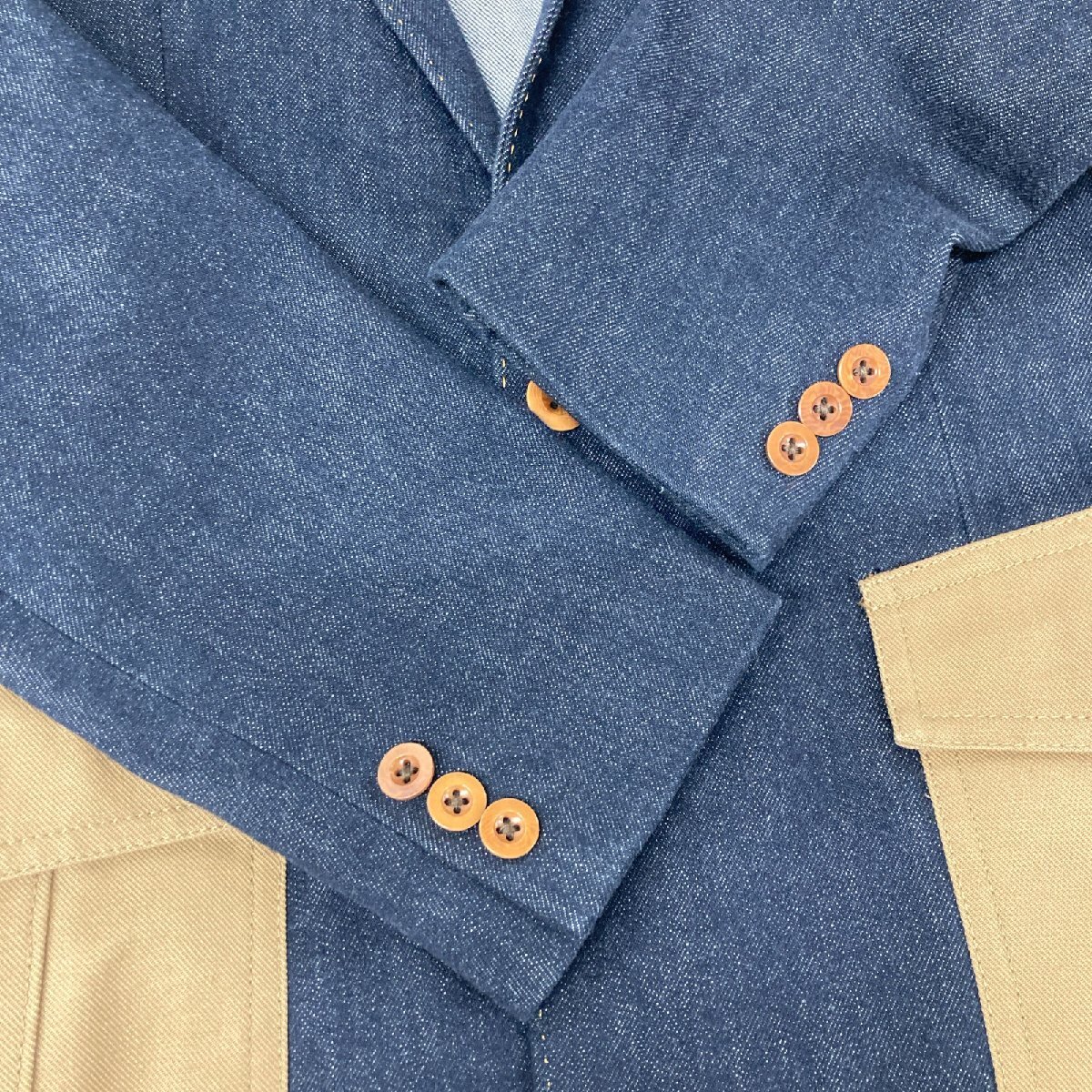 kolor カラー 16SCM-J06106 インディゴ テーラードジャケット インディゴブルー 3 ジャケット コットン メンズ 中古_画像6