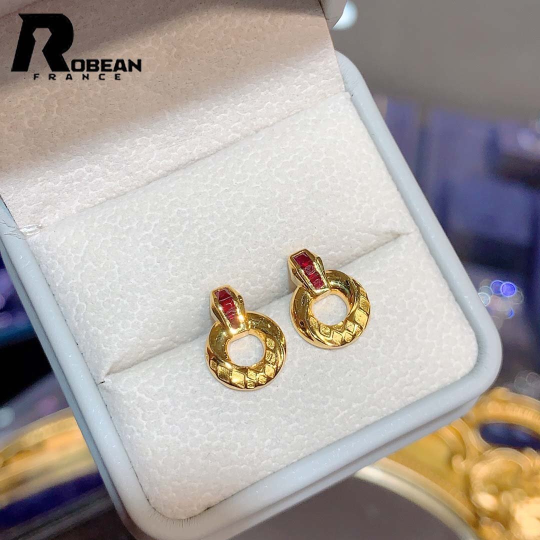 夢色 EU制 定価103萬円★ROBEAN?ルビー?ピアス★パワーストーン 勝利の石 天然石 綺麗 華やか ギフト プレゼント K18（18金）00124650