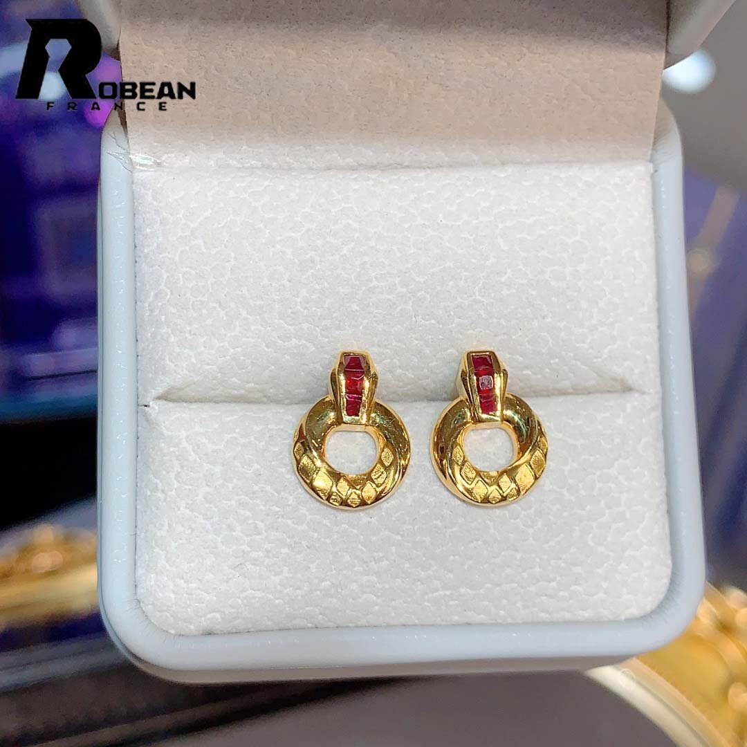 夢色 EU制 定価103萬円★ROBEAN?ルビー?ピアス★パワーストーン 勝利の石 天然石 綺麗 華やか ギフト プレゼント K18（18金）00124650