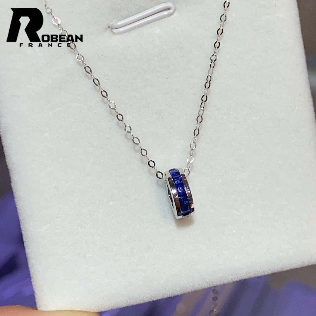 上級(jí) EU制 定価67萬円★ROBEAN? サファイア?ネックレス★パワーストーン 誕生石 天然石 賢者の石 綺麗 お守り K18（18金）00097598