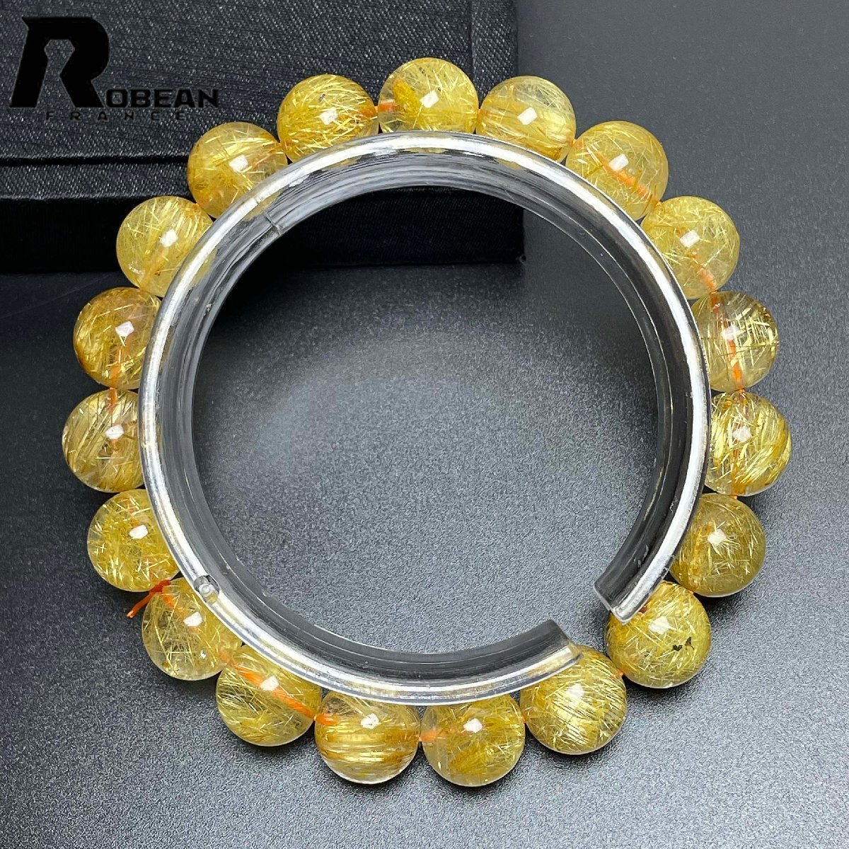 絶賛 EU制 定価24萬円★ROBEAN?極!極満針ルチルクォーツ★ブレスレット パワーストーン 天然石 綺麗 金運(yùn) お守り 10.8-11.2mm M1010991