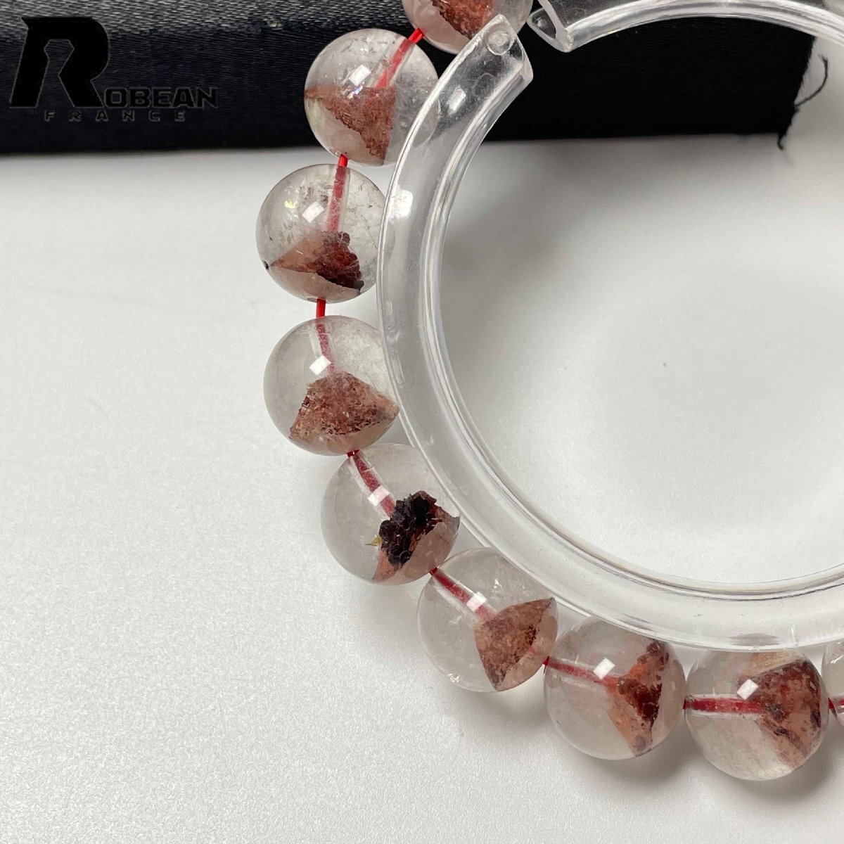 逸品 EU制 定価20萬(wàn)円★ROBEAN?金字塔レッドファントム★パワーストーン ブレスレット 天然石 絶賛 お守り ギフト 10.7-11.1mm M0411908