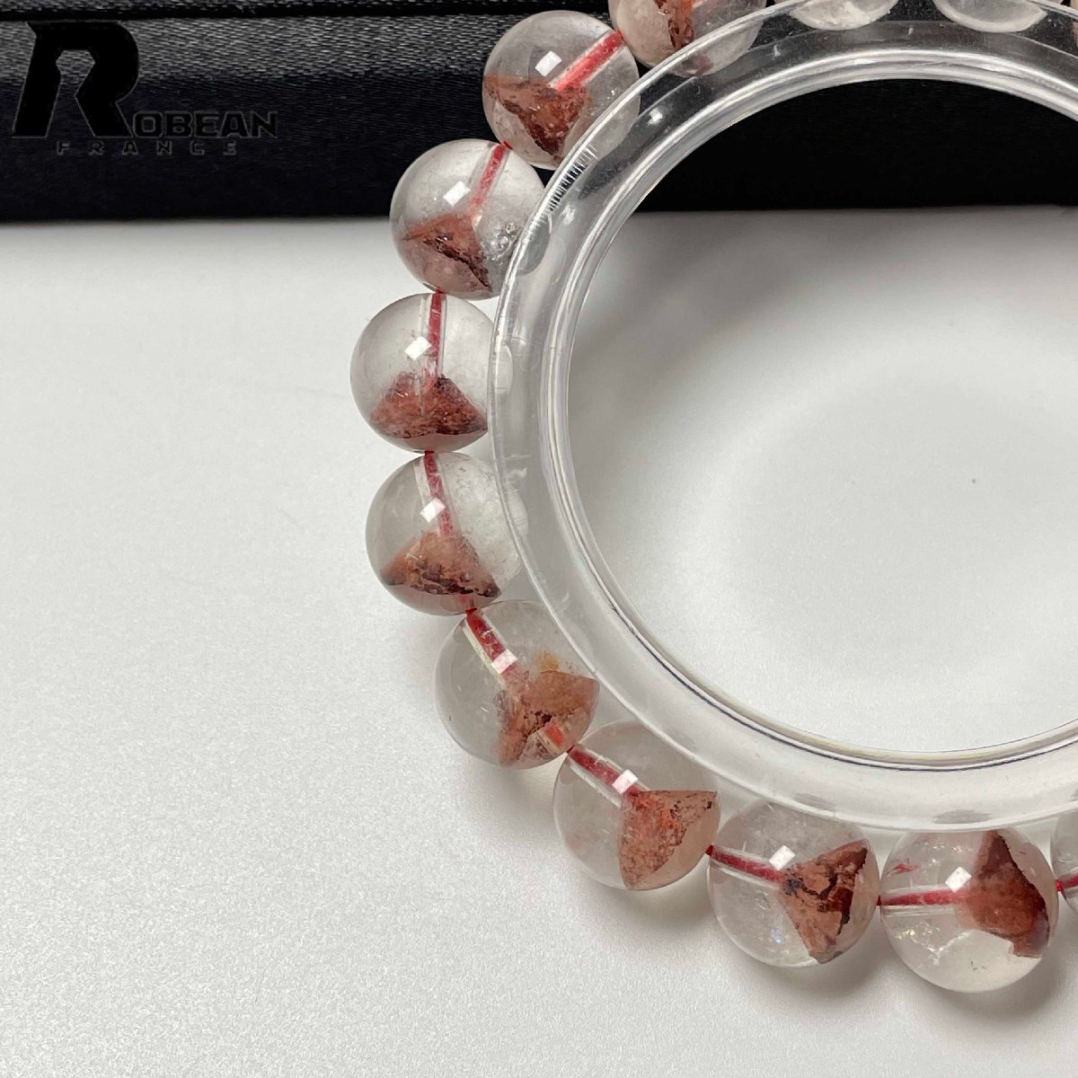 逸品 EU制 定価20萬(wàn)円★ROBEAN?金字塔レッドファントム★パワーストーン ブレスレット 天然石 絶賛 お守り ギフト 10.7-11.1mm M0411908