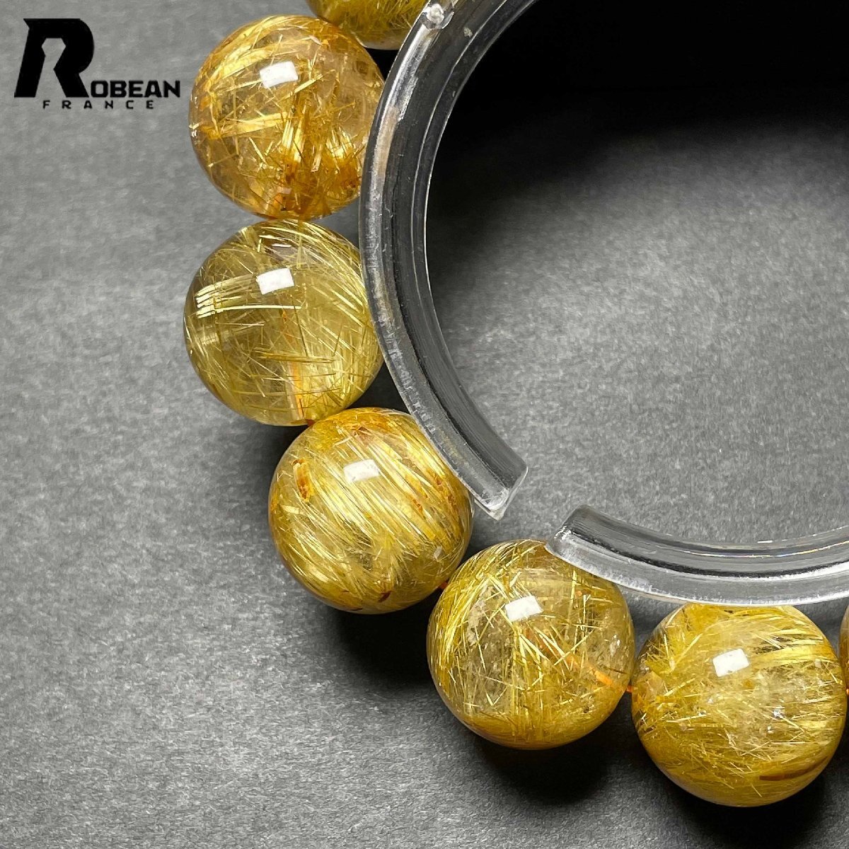上級(jí) EU制 定価203萬(wàn)円★ROBEAN?極!極満針ルチルクォーツ★ブレスレット パワーストーン 天然石 綺麗 金運(yùn) お守り 16-16.6mm D0217288