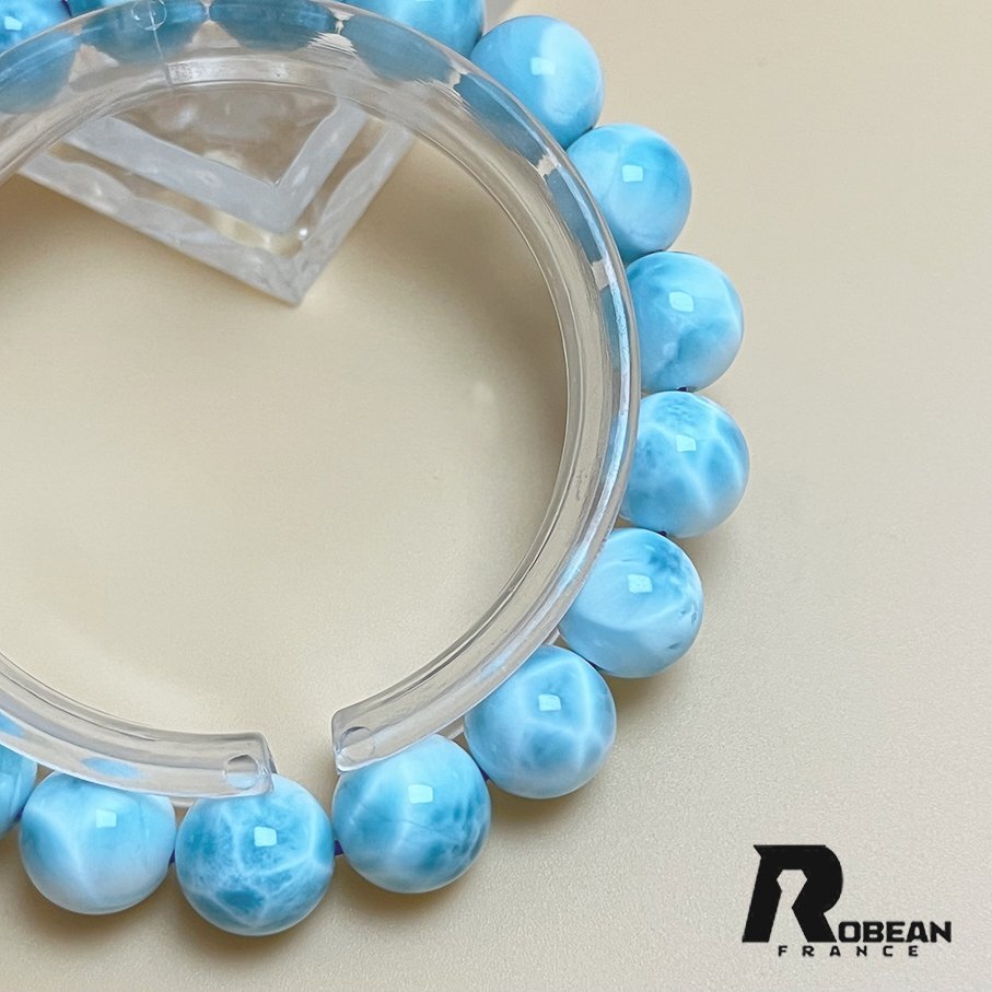 上級 EU制 定価88萬円★ROBEAN?ドミニカ共和國産のラリマー★パワーストーン ブレスレット 天然石 開運 金運 綺麗 約10.7-11.3mm K0521280