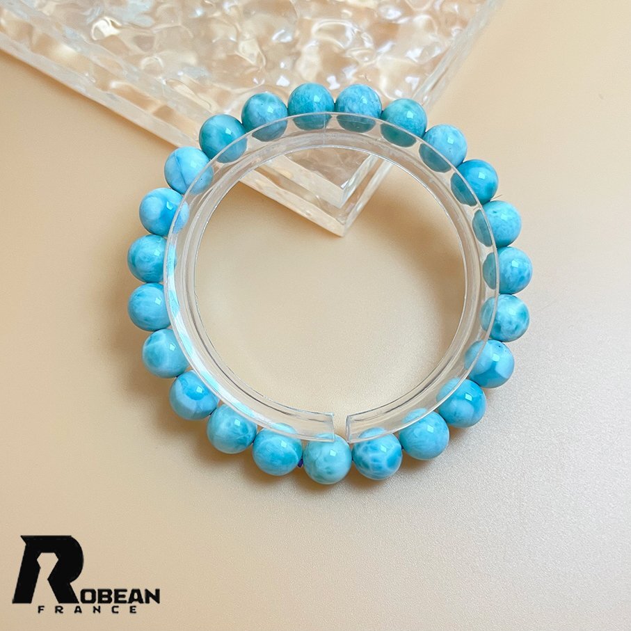 夢色 EU制 定価14萬円★ROBEAN?ドミニカ共和國産のラリマー★パワーストーン ブレスレット 天然石 開運 金運 綺麗 約8.1-8.3mm K0730139