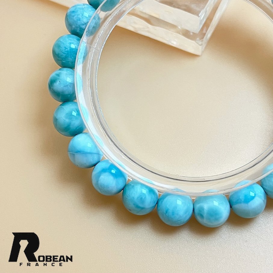夢色 EU制 定価14萬円★ROBEAN?ドミニカ共和國産のラリマー★パワーストーン ブレスレット 天然石 開運 金運 綺麗 約8.1-8.3mm K0730139