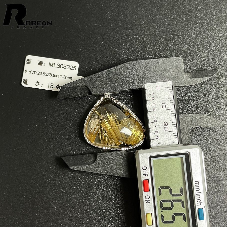 貴重 EU制 定価41萬円★ROBEAN?太陽花タイチンルチル?925銀ペンダント★黃金針?biāo)?金運(yùn) パワーストーン 26.5*28.8*11.3mm ML803325