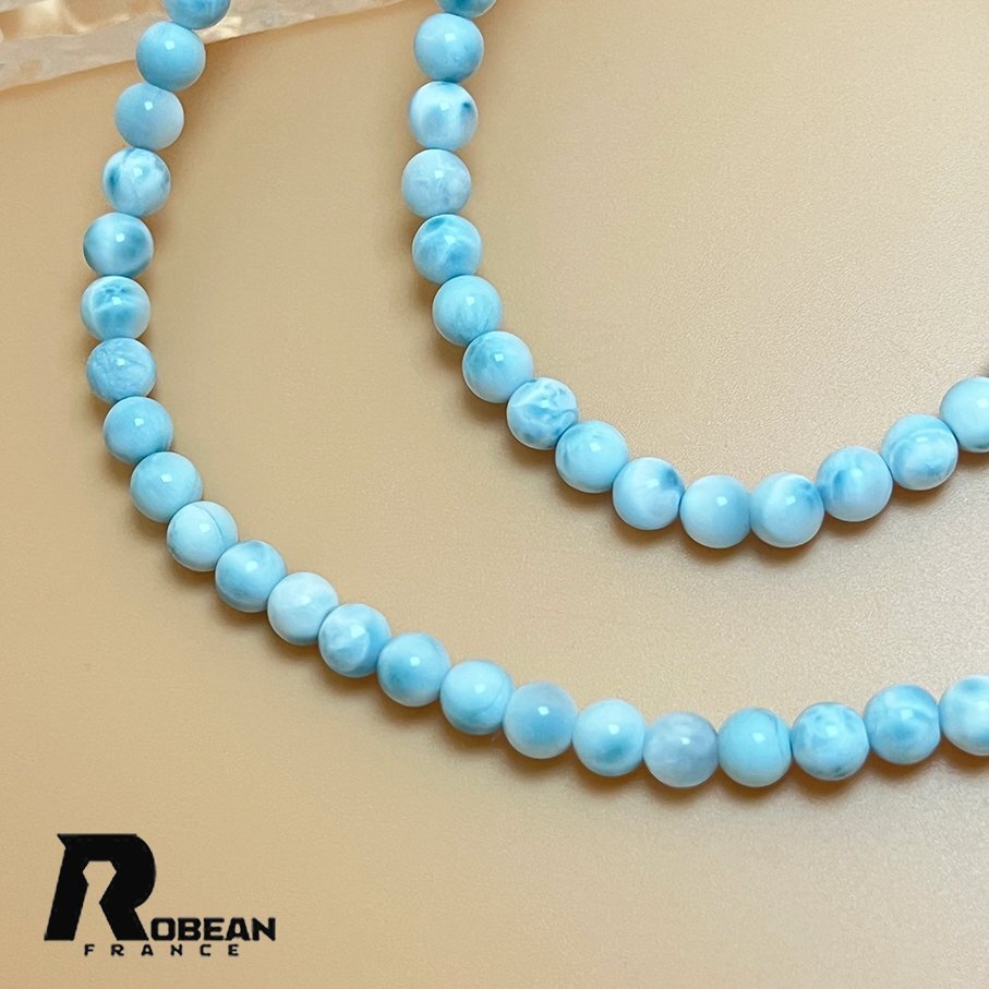 貴重 EU制 定価24萬円★ROBEAN?ドミニカ共和國産のラリマー★3本巻きブレスレット パワーストーン 天然石 開運 金運 約5.8-6mm K0730117