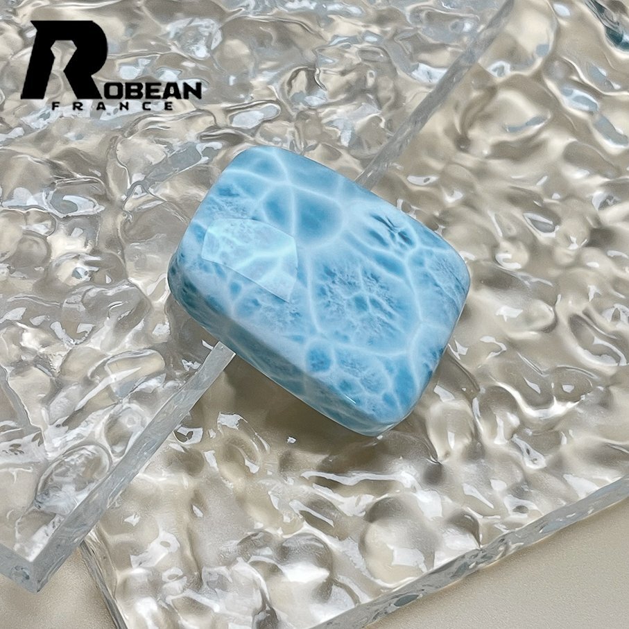 上級(jí) EU制 定価26萬(wàn)円★ROBEAN?ラリマーペンダント★パワーストーン アクセサリー 天然石 高級(jí) 綺麗 お守り 約35.2*28.7*11.4mm Y517024