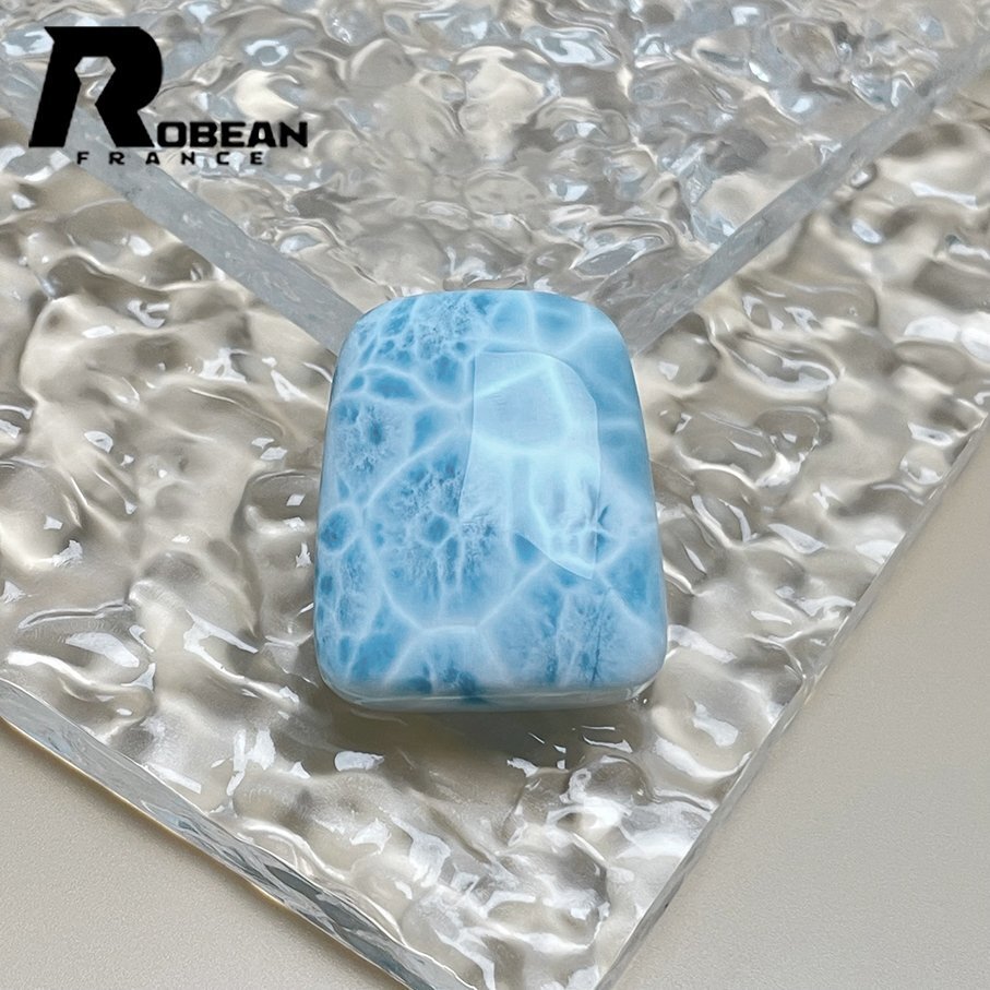 上級(jí) EU制 定価26萬(wàn)円★ROBEAN?ラリマーペンダント★パワーストーン アクセサリー 天然石 高級(jí) 綺麗 お守り 約35.2*28.7*11.4mm Y517024
