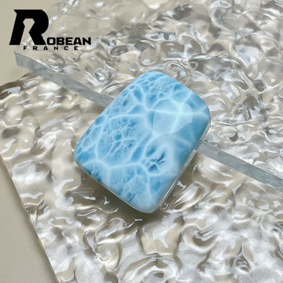 上級(jí) EU制 定価26萬(wàn)円★ROBEAN?ラリマーペンダント★パワーストーン アクセサリー 天然石 高級(jí) 綺麗 お守り 約35.2*28.7*11.4mm Y517024